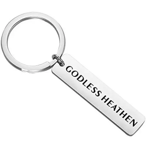 CENWA Atheist Gift Funny Atheist Gift Godless Heathen Keychain CENWA Atheist Gift Funny Atheist Gift Godless Heathen Keychain