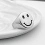 IDesign Smiley Face Ring chunky Gold White Silver Signet Ring, Stainless Steel Asthetic Cool Rings For Egirl Eboy Handmade Rings Dainty Statement Ring For Women Men