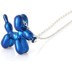 LAONATO Balloon Dog Necklace Epoxy Plated Chain, 17 inches