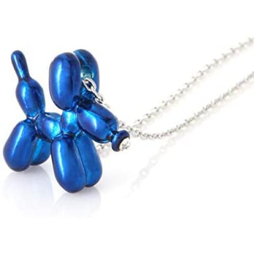 LAONATO Balloon Dog Necklace Epoxy Plated Chain, 17 inches