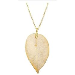 Kermele Long Gold Leaf Pendant Necklace and Earrings Jewelry Set - Nice Gifts for Women Girls