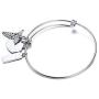 XUANPAI Custom Free Engraving Stainless Steel Medical Alert ID Expandable Charm Bracelet for Women Girls