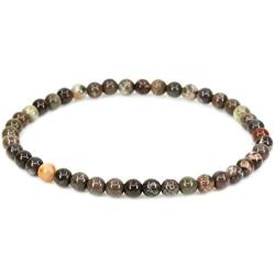 Keleny 4mm Natural Round Beads Gemstones Rock Crystal Stretch Bracelet 7 Inch Unisex