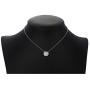 EPIRORA Sterling Silver Solitaire Necklace for Women | Dainty Simple 14k White Gold Plated Cubic Zirconia Bezel-Set Pendant Necklace for Birthday Wedding Anniversary, 18''