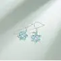 FANCIME Hanukkah Sterling Silver Created Blue Opal Star Necklace/Dangle Earrings/Bracelet Charm Danity October Birthstone Fine Jewelry for Women
