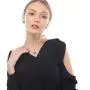 AILUOR Five-Pointed Star Sapphire Crystal Pendant Necklace, Fashion Silver Crystal Hollow Star Jewelry for Women Girl