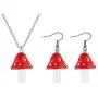 RUIZHEN Colorful Cute Mushroom Dangle Earrings Pendant Necklace Jewelry Set for Wowen Girls RUIZHEN Colorful Cute Mushroom Dangle Earrings Pendant Necklace Jewelry Set for Wowen Girls