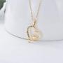 FENCCI Solid 14K Gold Heart Necklace Engraved I Love You Forever, 16+1+1