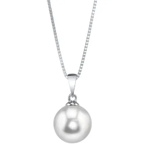 Cultured Pearl Pendant Sydney Necklace for Women with White Freshwater Pearl - THE PEARL SOURCE Cultured Pearl Pendant Sydney Necklace for Women with White Freshwater Pearl - THE PEARL SOURCE