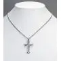 Mens Tungsten Cut-out Cross Pendant Necklace