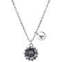 Joycuff Dainty Antique Silver Sunflower Necklace Personalized Cute Monogram Pendant Initial Charm Letter Engraved Inspirational Gifts for Her Women Teen Girl