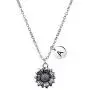 Joycuff Dainty Antique Silver Sunflower Necklace Personalized Cute Monogram Pendant Initial Charm Letter Engraved Inspirational Gifts for Her Women Teen Girl
