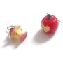 DAMLENG 3D Lifelike Red Apple Earrings Heart Half Apple Fruits Dangle Earrings for Women Girls Statement Jewelry