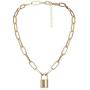 YL Lock Necklace Silver Color Alloy Padlock Chain for Men Women Statement 18K Gold Punk Multilayer Choker Jewelry