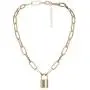 YL Lock Necklace Silver Color Alloy Padlock Chain for Men Women Statement 18K Gold Punk Multilayer Choker Jewelry