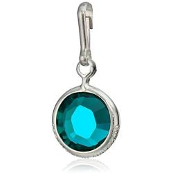 Alex and Ani Womens Swarovski Color Code Charm May Emerald Color Sterling Silver, Expandable