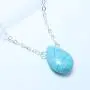 YienDoo Bohemian Turquoise Necklace with Simple Blue Water Drop Pendant Fashion Necklaces Chain Jewelry for women and girls (Silver) YienDoo Bohemian Turquoise Necklace with Simple Blue Water Drop Pendant Fashion Necklaces Chain Jewelry for women and girls (Silver)