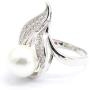 Aixili White Freshwater Pearl Jewelry Set for Women Silver White Gold Plated Necklace Pendant Drop Earring Rings Wedding Bridal Jewelry