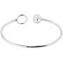 AeraVida Modern Circle and Ball Open Wrap .925 Sterling Silver Cuff Bangle Bracelet