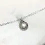 YienDoo Bohemian Silver Layered Tree of Life Rhinestone Necklace Chain Choker Dainty Disc Gemstone Pendant Charm Necklace Jewelry for Women and Girls