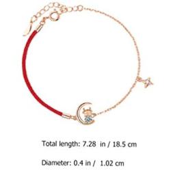 Happyyami Chinese Zodiac Ox Charm Bracelet Ox New Year Chain Bangle Fortune Red Rope Bracelet Wristband New Year Blessing Gift for Men Women Kid Rose Golden