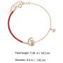 Happyyami Chinese Zodiac Ox Charm Bracelet Ox New Year Chain Bangle Fortune Red Rope Bracelet Wristband New Year Blessing Gift for Men Women Kid Rose Golden