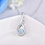 JO WISDOM Infinity Necklaces,925 Sterling Silver Cubic Zirconia Infinity Knot with Dancing Diamond Pendant Necklace,Birthstone Jewelry for Women