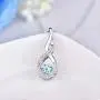 JO WISDOM Infinity Necklaces,925 Sterling Silver Cubic Zirconia Infinity Knot with Dancing Diamond Pendant Necklace,Birthstone Jewelry for Women
