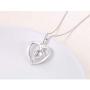 Unicorn Necklace Sterling Silver Forever Love Unicorn in Heart Pendant Necklace for Women Girlfriend Daughter Gift