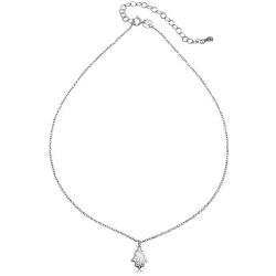 GemStar USA Sterling Silver Hamsa Hand of Fatima Dainty Choker Necklace