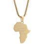 Mgutillart Punk Rock Stainless Steel Africa Map Tag Pendant Necklace