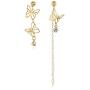 DAMLENG Boho Lightweight Unique Asymmetry Butterfly Wing Earrings with Long Tassel Dangle Gold Butterfly Earrings thread for Women Girls Vacations Gifts