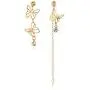 DAMLENG Boho Lightweight Unique Asymmetry Butterfly Wing Earrings with Long Tassel Dangle Gold Butterfly Earrings thread for Women Girls Vacations Gifts