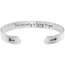 Joycuff Wide Cuff Bracelet for Women Funny Inspirational Gifts for Women Sister Best Friend Mom Daughter Wife Girlfriend Mantra Bangle
