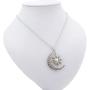 MIXIA Vintage Bronze Crescent Moon and Sun Pendant Necklace Retro Swirl Filigree Unisex Jewelry Gifts