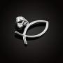 925 Sterling Silver Horizontal Ichthus Charm Christian Fish Pendant Necklace