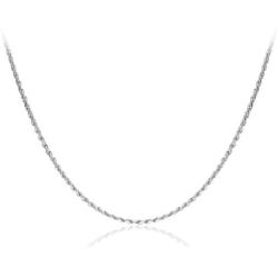 Michael Zweig 925 Sterling Silver Necklace for Women - Diamond Cut Sterling Silver Rope Chain Necklace | 1.5 mm Thickness with Spring Ring, Italy Tag