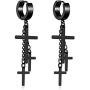 Zysta Black Gold Silver 18G Post Huggie Dangle Earring Cross Drop Hoop Ear Lobe Piercing Ring Stud Stainless Steel