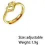 Ladies Double Heart Ring 14k Gold Plated Adjustable Personalized Wedding Engagement Promise Engraved Love Fashion Jewelry Fine Ring Ladies Double Heart Ring 14k Gold Plated Adjustable Personalized Wedding Engagement Promise Engraved Love Fashion Jewelry Fine Ring