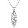 GOXO 925 Sterling Silver Good Luck Polished Celtic Knot Cross Pendant Necklace for Womens