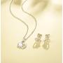 FANCIME 925 Sterling Silver Star Heart Small Stud Earrings/Pendant Necklace Cute Tiny Charm Earrings High Polished Dainty Fine Jewelry Set Gifts for Mom Women Teen Girls