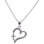 Girls Sterling Silver First Communion or Confirmation''Dangling Cross'' Heart Necklace