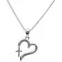Girls Sterling Silver First Communion or Confirmation''Dangling Cross'' Heart Necklace Girls Sterling Silver First Communion or Confirmation''Dangling Cross'' Heart Necklace