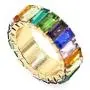 Rainbow Baguette Band Ring Anniversary Eternity Band Cubic Zirconia Ring Crystal Wedding Cocktail Rings Fashion Luxury Jewelry for Women Girl Rainbow Baguette Band Ring Anniversary Eternity Band Cubic Zirconia Ring Crystal Wedding Cocktail Rings Fashion Luxury Jewelry for Women Girl