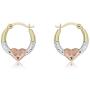 AVORA Gold Heart Creole Hoop Earrings - 10K 3-Tone or 14K/10K Yellow Gold