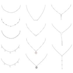 Yadoca 12 Pcs Layered Choker Chain Necklace for Women Star Tassel Moon Heart Beads Coin Pendant Boho Necklace Adjustable Jewelry Set