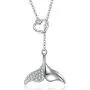 Mermaid Tail Necklace 925 Sterling Silver Heart Y Necklaces Jewelry Valentines Day Gift for Women Mermaid Tail Necklace 925 Sterling Silver Heart Y Necklaces Jewelry Valentines Day Gift for Women