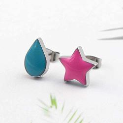 Anime HUNTER x HUNTER Hisoka Earrings -stainless steel Star and Teardrop Anime Stud Earrings Women Men Earring Jewelry Gift Accessories