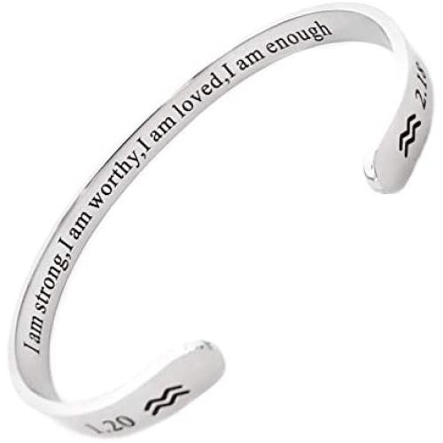 RENYILIN Creative Cuff Bracelet, Zodiac Bracelet, Inspirational Stainless Steel Bracelet for Men and Women