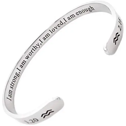 RENYILIN Creative Cuff Bracelet, Zodiac Bracelet, Inspirational Stainless Steel Bracelet for Men and Women